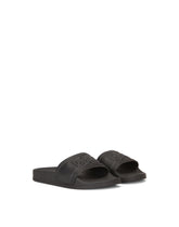 Sliders with DG logo in rubberized calfskin - | Dolce & Gabbana