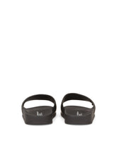 Sliders with DG logo in rubberized calfskin - | Dolce & Gabbana