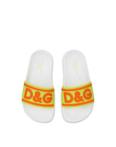 Rubber sliders with logo print - | Dolce & Gabbana