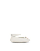 Nappa leather ballet flats with ankle strap and charm - | Dolce & Gabbana
