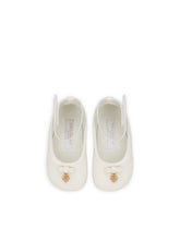 Nappa leather ballet flats with ankle strap and charm - | Dolce & Gabbana