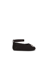 Lace ankle-strap ballet flats with rhinestone DG logo - | Dolce & Gabbana