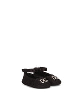 Lace ankle-strap ballet flats with rhinestone DG logo - | Dolce & Gabbana