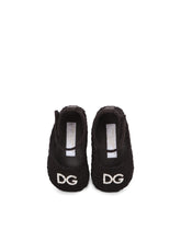 Lace ankle-strap ballet flats with rhinestone DG logo - | Dolce & Gabbana