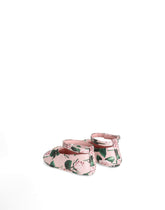 Rose-print lambskin ballet flats with DG logo - | Dolce & Gabbana