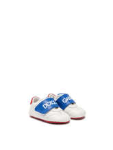 Two-tone nappa leather sneakers with logo - | Dolce & Gabbana