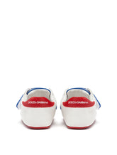 Two-tone nappa leather sneakers with logo - | Dolce & Gabbana