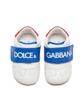 Two-tone nappa leather sneakers with logo - | Dolce & Gabbana