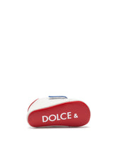 Two-tone nappa leather sneakers with logo - | Dolce & Gabbana