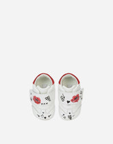 Nappa leather newborn sneakers with poppy print - | Dolce & Gabbana