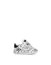Graffiti-print nappa leather sneakers - | Dolce & Gabbana