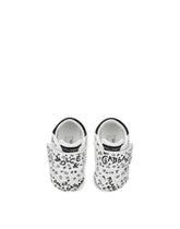 Graffiti-print nappa leather sneakers - | Dolce & Gabbana