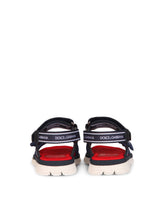 SOLID-COLOR SCUBA SANDALS WITH LOGO PRINT - | Dolce & Gabbana