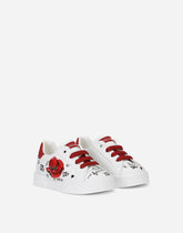 First steps Portofino Light sneakers with poppy print - | Dolce & Gabbana