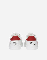 First steps Portofino Light sneakers with poppy print - | Dolce & Gabbana