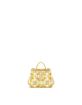 Sicily bag in glossy calfskin leather with yellow majolica print - | Dolce & Gabbana