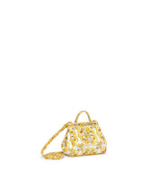 Sicily bag in glossy calfskin leather with yellow majolica print - | Dolce & Gabbana