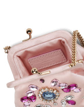 Satin crossbody bag with crystals - | Dolce & Gabbana