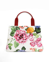 Canvas handbag with floral print - | Dolce & Gabbana