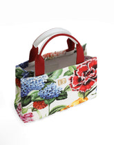 Canvas handbag with floral print - | Dolce & Gabbana