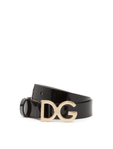 Patent leather belt with DG logo - | Dolce & Gabbana