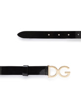 Patent leather belt with DG logo - | Dolce & Gabbana
