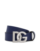 Calfskin nappa leather belt with DG logo - | Dolce & Gabbana