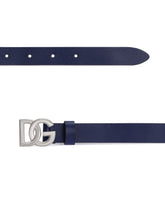 Calfskin nappa leather belt with DG logo - | Dolce & Gabbana