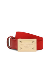 Stretch belt with logo tag - | Dolce & Gabbana