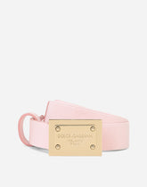 Stretch belt with logo tag - | Dolce & Gabbana