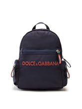 Nylon backpack with rubberized logo - | Dolce & Gabbana