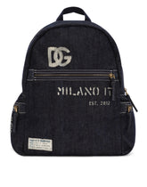 Denim backpack with DG logo - | Dolce & Gabbana