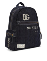 Denim backpack with DG logo - | Dolce & Gabbana