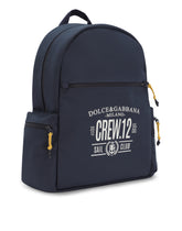 Rubberized technical fabric backpack with logo print - | Dolce & Gabbana