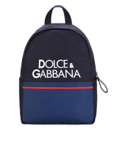 Small nylon backpack with logo print - | Dolce & Gabbana