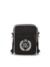 Crossbody bag in nylon with DG logo print - | Dolce & Gabbana