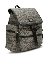 Coated nylon backpack with logo print - | Dolce & Gabbana