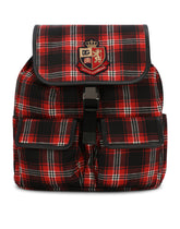 Tartan-print nylon backpack - | Dolce & Gabbana