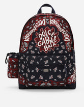 Nylon backpack with bandanna print - | Dolce & Gabbana