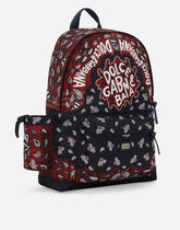 Nylon backpack with bandanna print - | Dolce & Gabbana