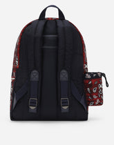 Nylon backpack with bandanna print - | Dolce & Gabbana