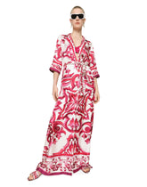 Silk twill robe with majolica print - | Dolce & Gabbana