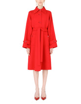 Belted single-breasted double crepe coat - | Dolce & Gabbana