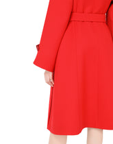 Belted single-breasted double crepe coat - | Dolce & Gabbana