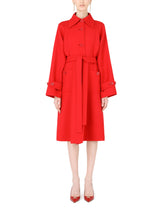 Belted single-breasted double crepe coat - | Dolce & Gabbana