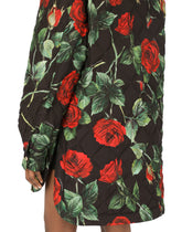 Quilted cordura jacket with rose print and hood - | Dolce & Gabbana