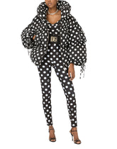 Nylon down jacket with polka-dot print - | Dolce & Gabbana