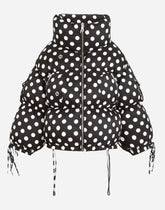 Nylon down jacket with polka-dot print - | Dolce & Gabbana