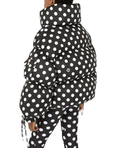 Nylon down jacket with polka-dot print - | Dolce & Gabbana