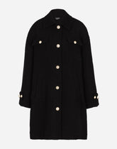 Bouclé coat with pearl DG buttons - | Dolce & Gabbana